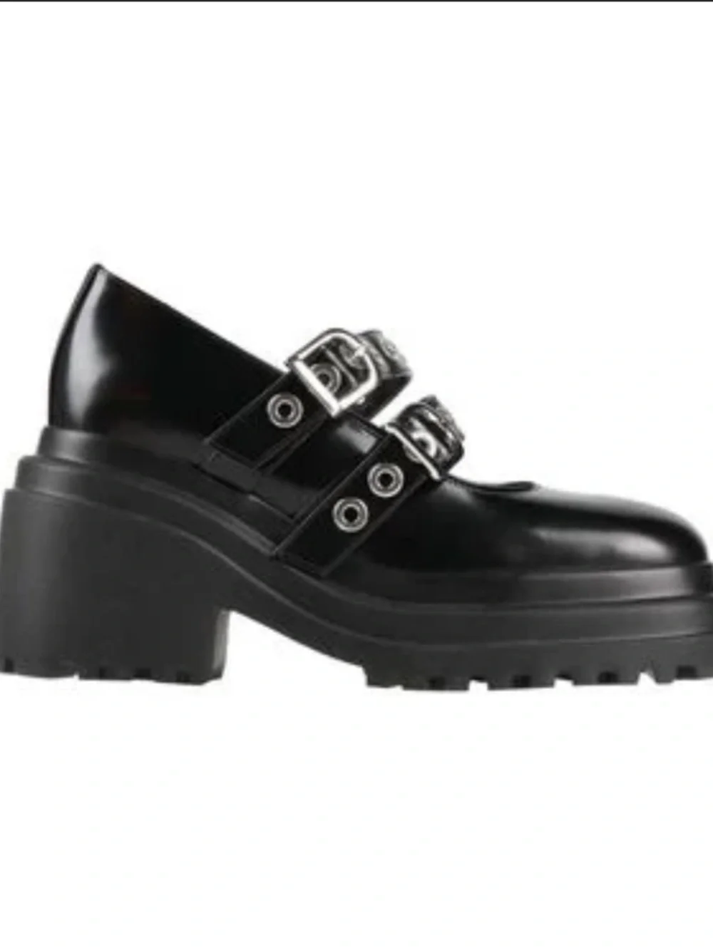 NWOB Maje Black Leather Platform Mary Jane “Babies” with Silver Eyelets